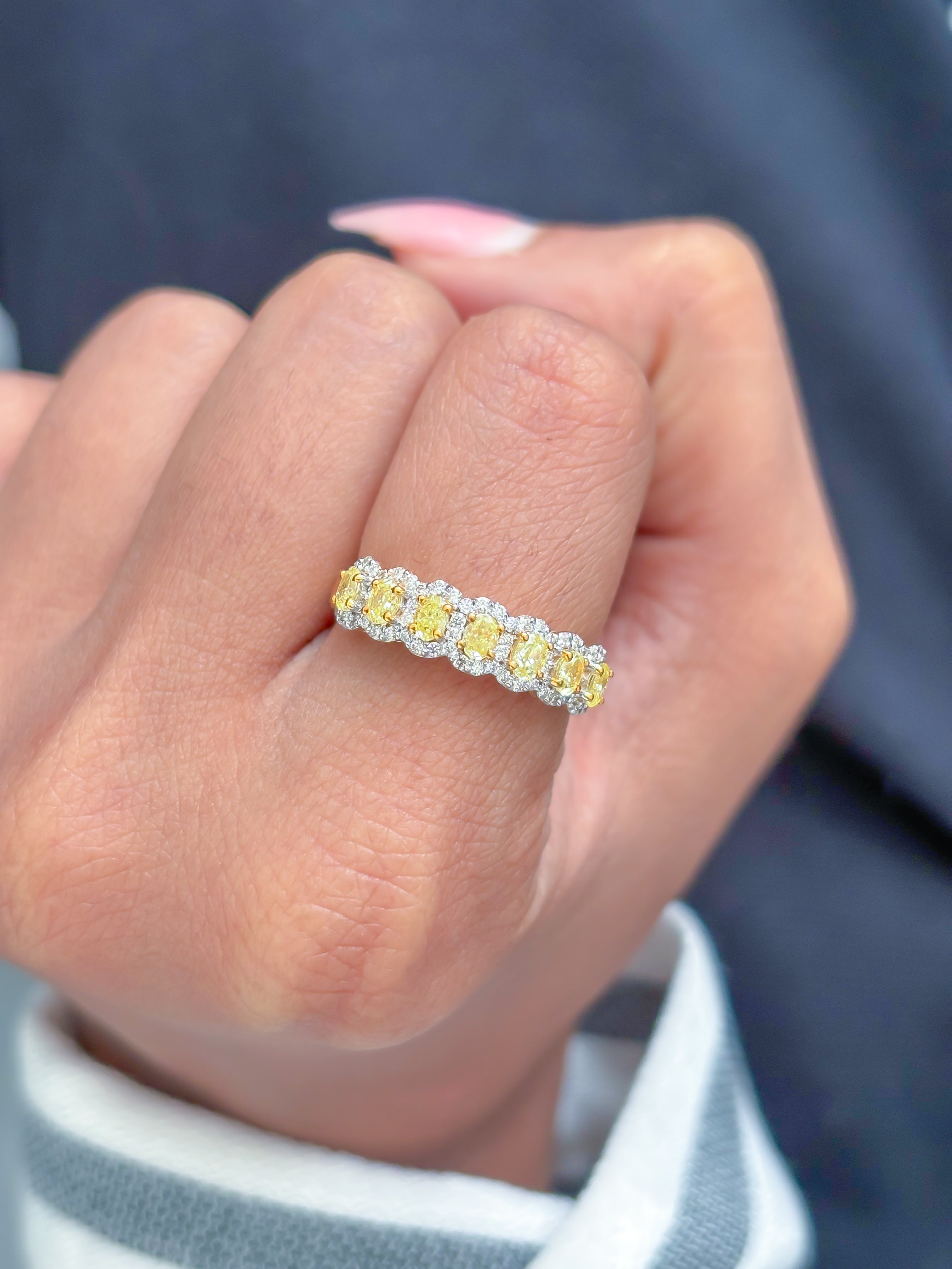JPRG-3471/8868 Yellow Diamond Oval With Diamond Half Ring | 18K