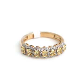 JPRG-3471/8868 Yellow Diamond Oval With Diamond Half Ring | 18K