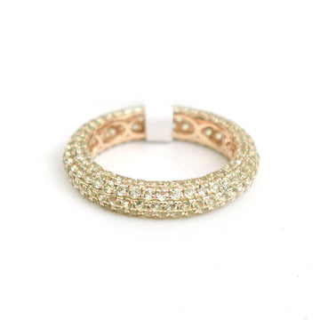 JPRG-3472/8876 Peridot Round Pave Ring | 14K