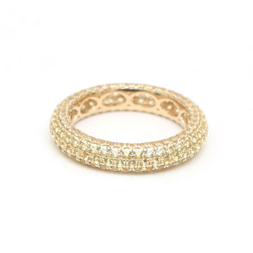 JPRG-3473/8877 Yellow Sapphire Round Pave Ring | 14K