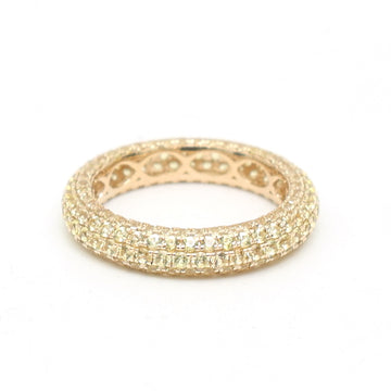 JPRG-3475/8879 Yellow Sapphire Round Pave Ring | 14K