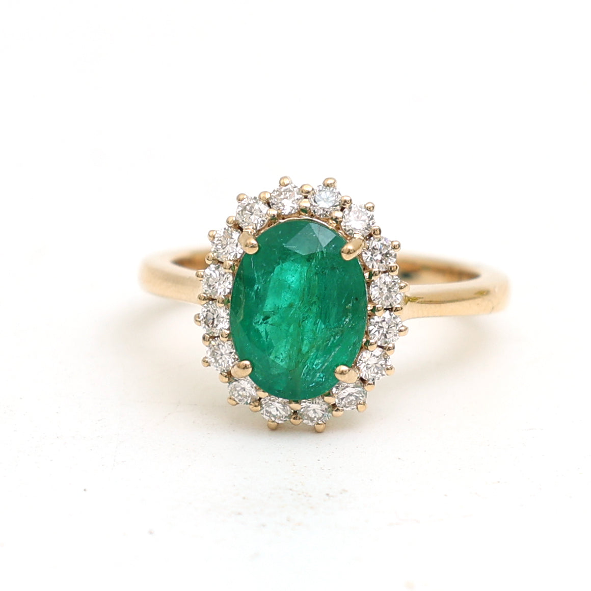 JPRG-3477/8890 Emerald Oval With Diamond Ring | 18K