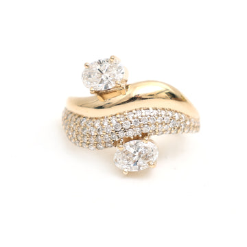 JPRG-3484/8897 Lab Grown Diamond Oval Round Wave Ring | 14K