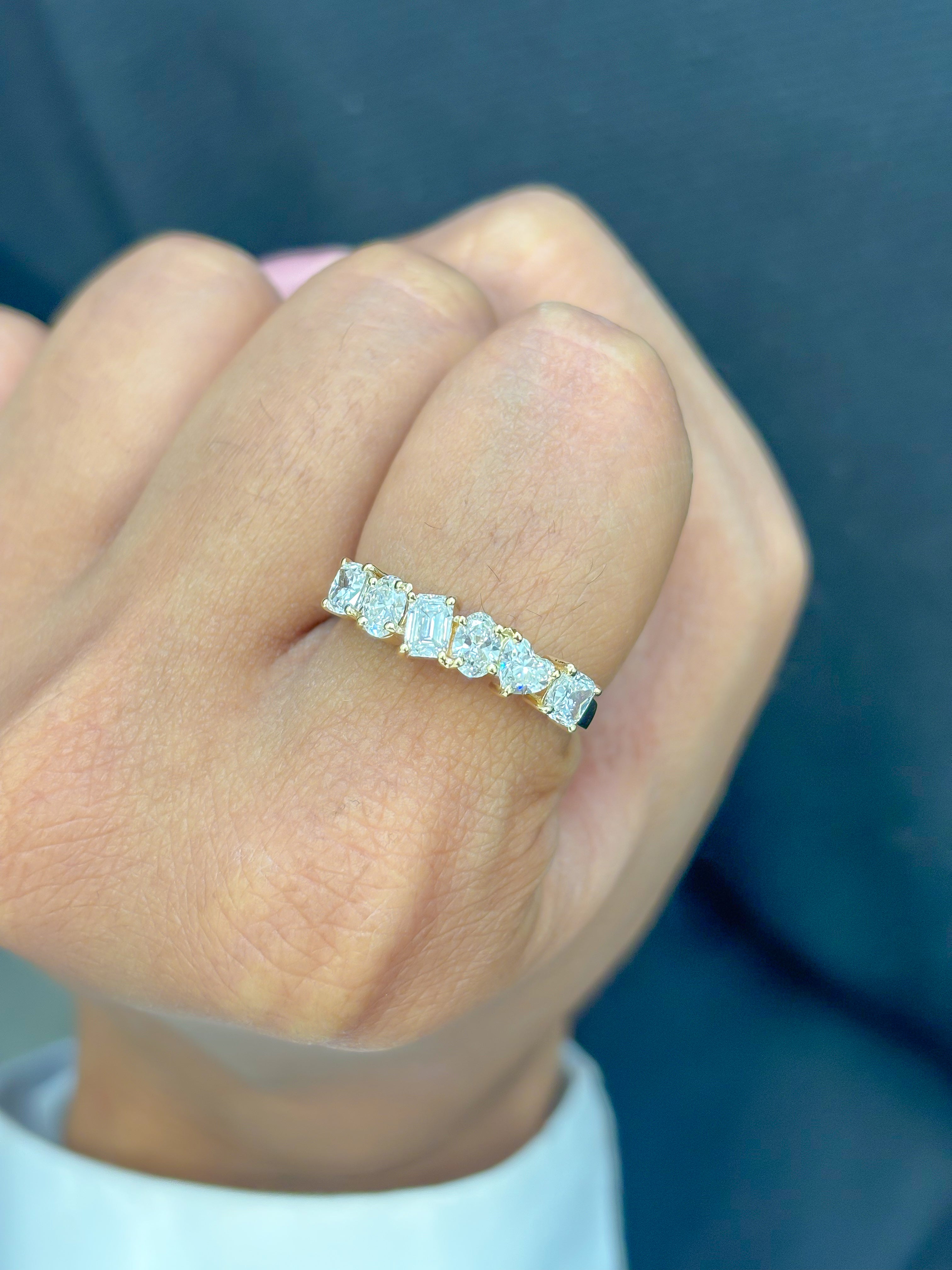 JPRG-3489/8902 Lab Grown Diamond Mix Shape Half Ring | 14K