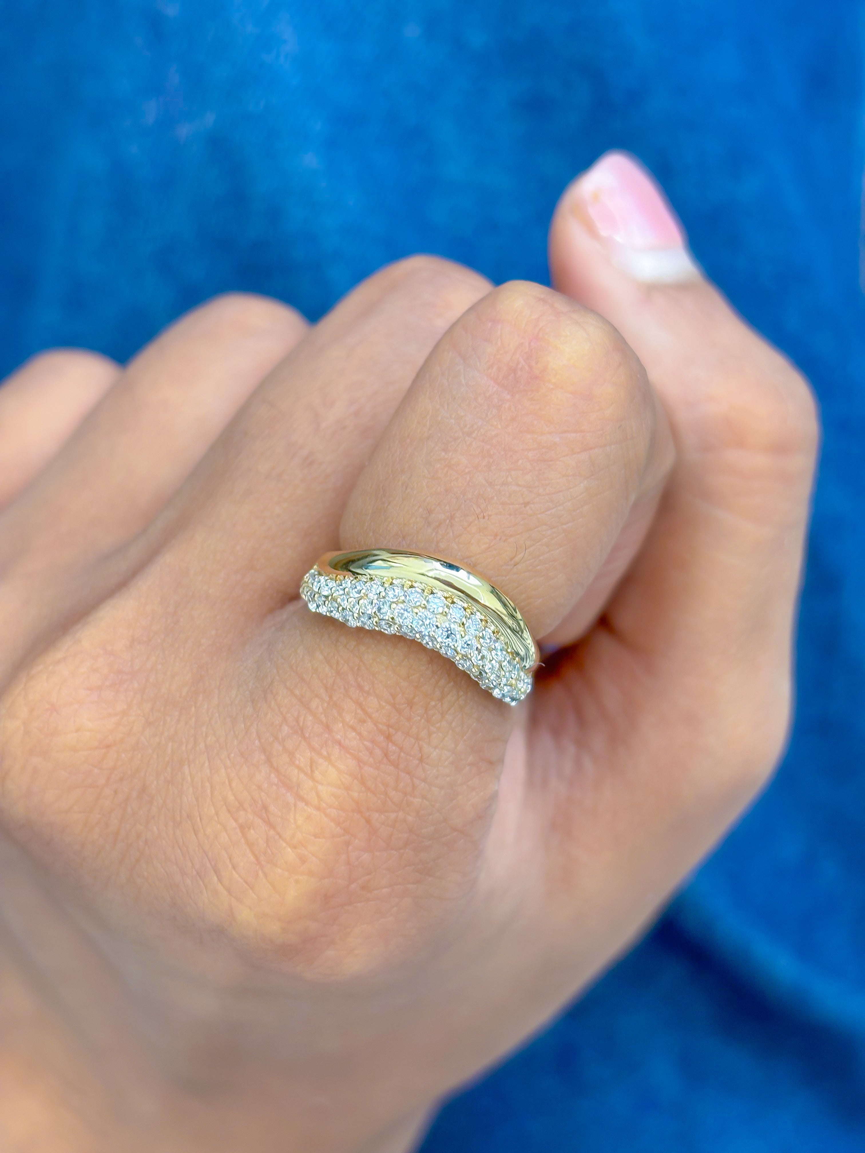 JPRG-3501/8922 Lab Grown Diamond Round Wave Ring | 14K