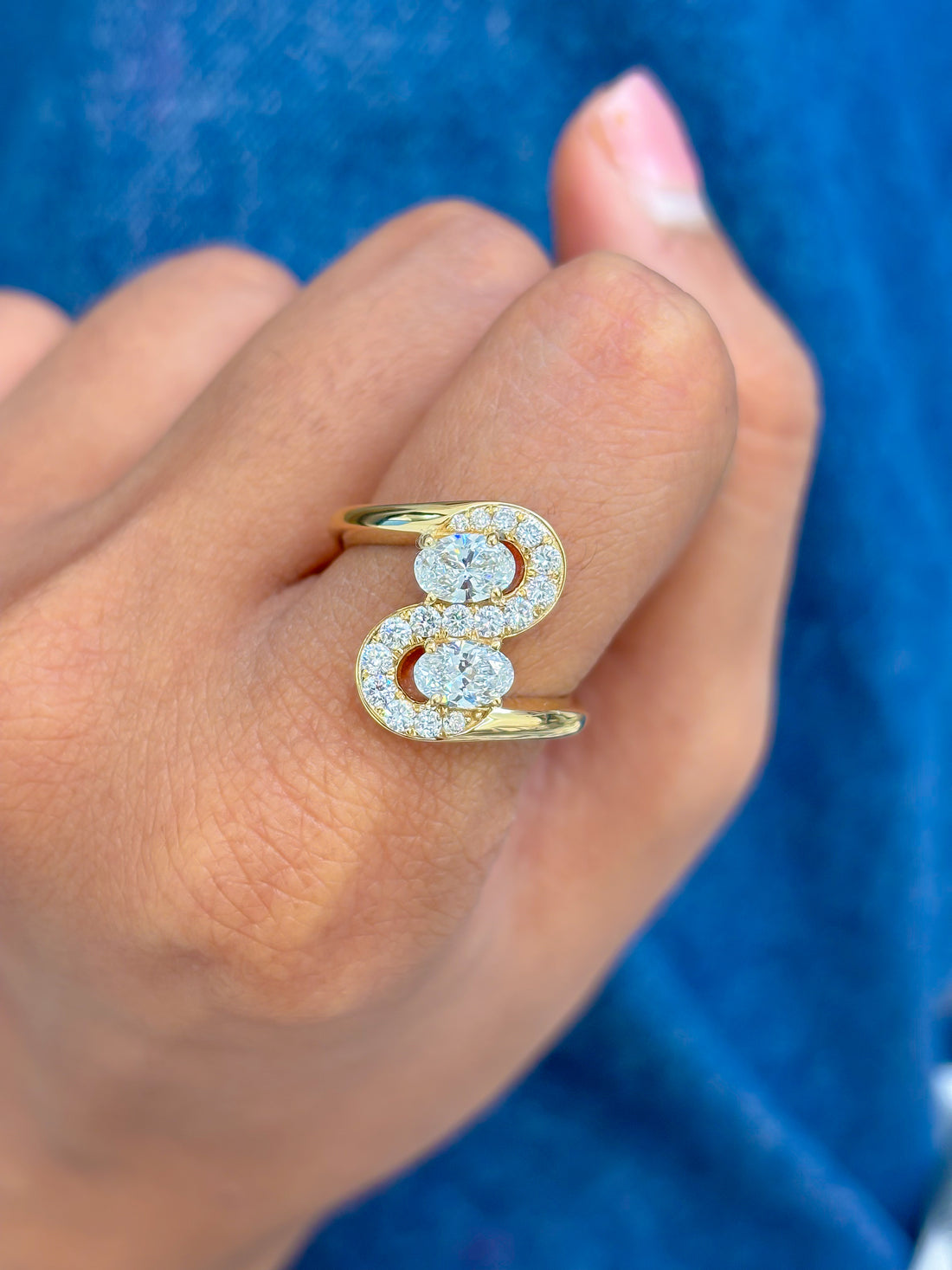 JPRG-3502/8923 Lab Grown Diamond Oval Wave Ring | 14K
