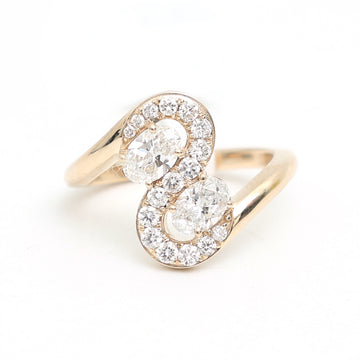 JPRG-3502/8923 Lab Grown Diamond Oval Wave Ring | 14K