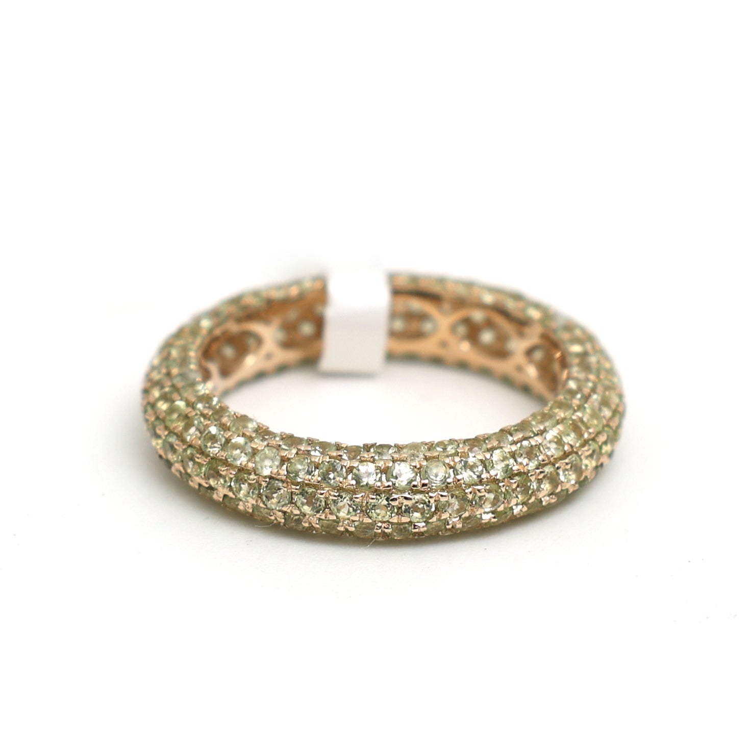JPRG-3504/8928 Peridot Round Pave Ring | 14K