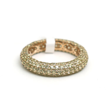 JPRG-3504/8928 Peridot Round Pave Ring | 14K