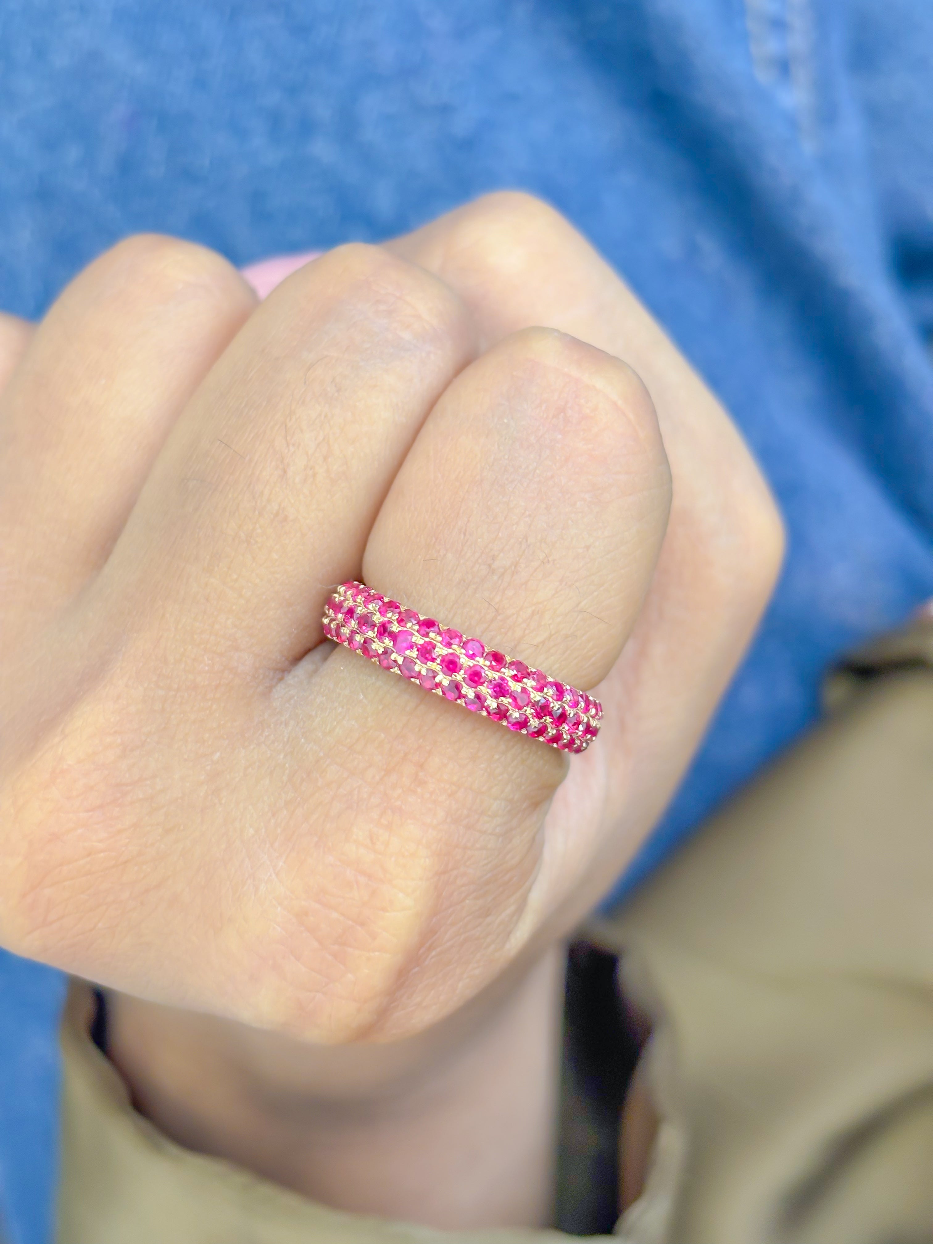 JPRG-3505/8929 Ruby Round Pave Ring | 18K