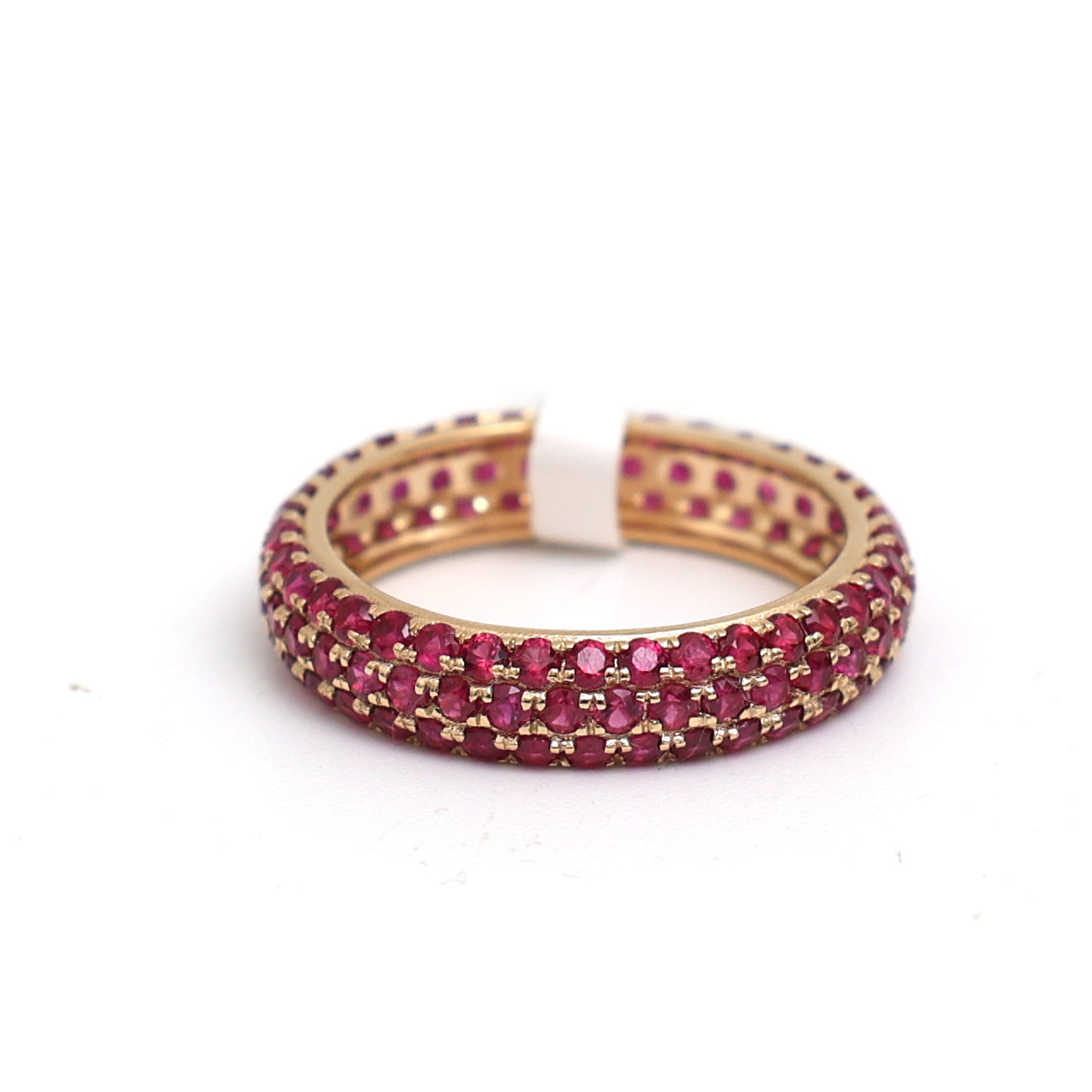 JPRG-3505/8929 Ruby Round Pave Ring | 18K