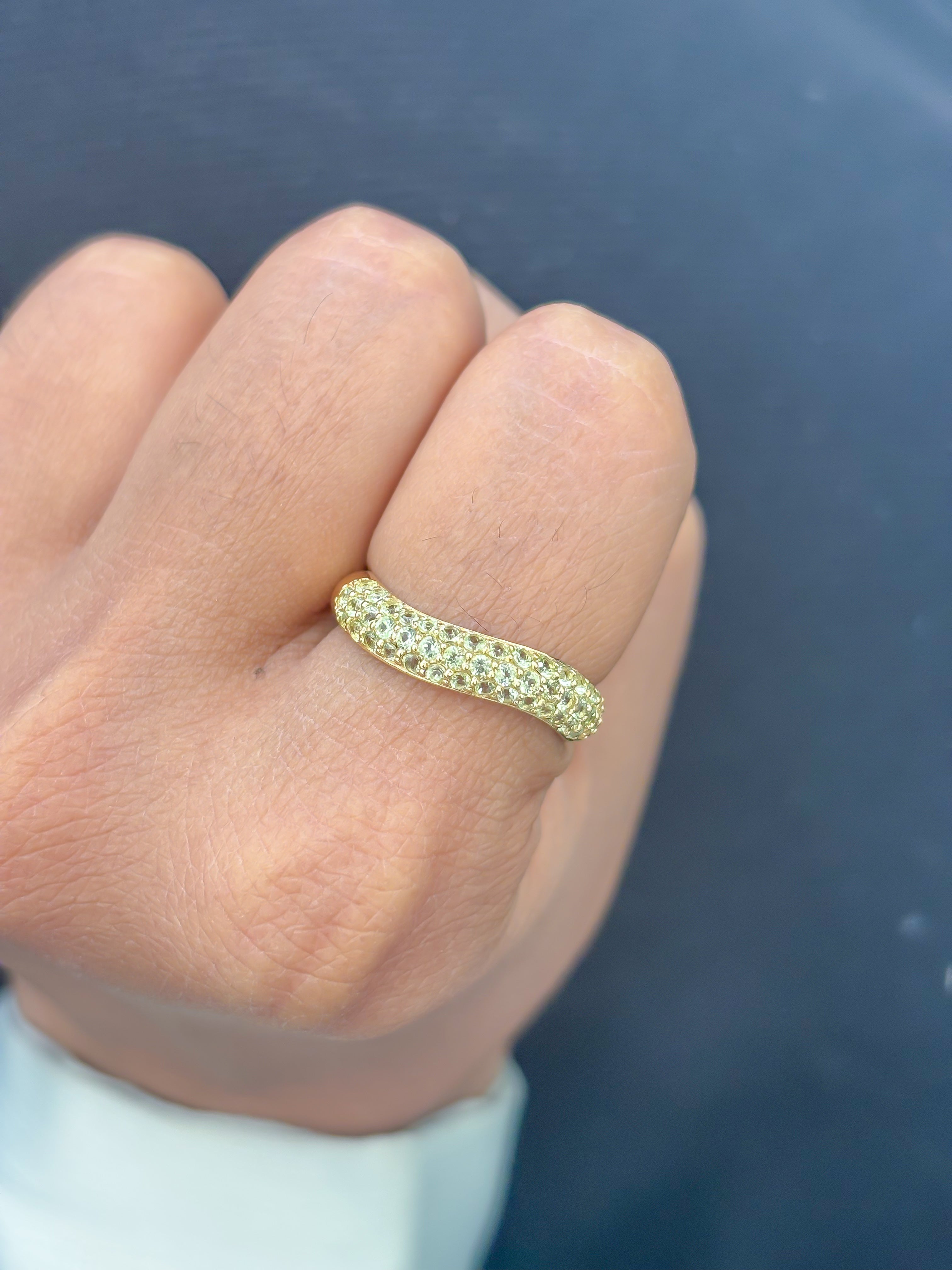 JPRG-3528/8990 Peridot Wave Half Ring | 14K