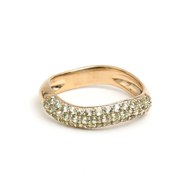 JPRG-3529/8991 Peridot Wave Half Ring | 18K