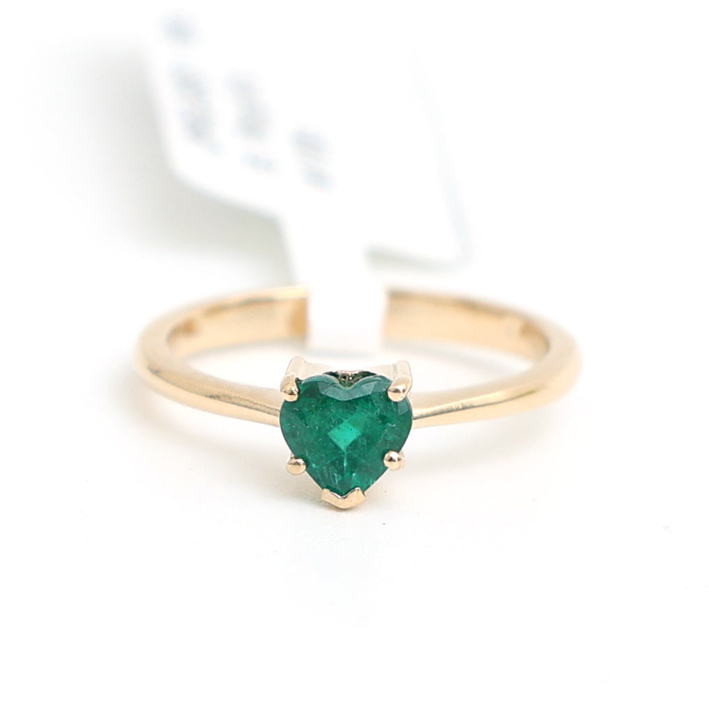 JPRG-3530/8995 Emerald Heart Thin Ring | 18K