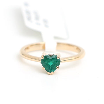JPRG-3530/8995 Emerald Heart Thin Ring | 18K