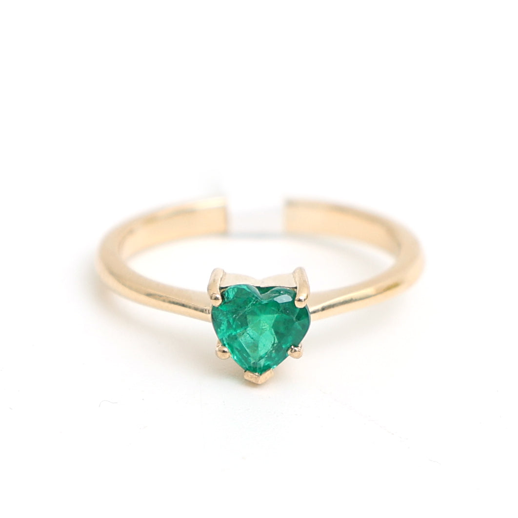 JPRG-3531/8996 Emerald Heart Thin Ring | 18K