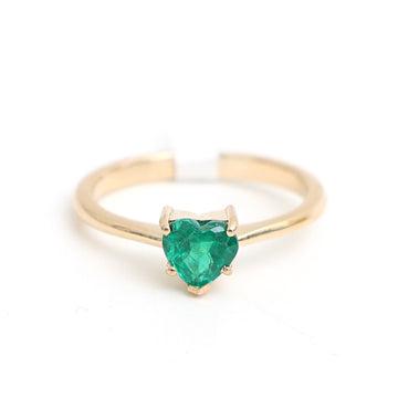 JPRG-3531/8996 Emerald Heart Thin Ring | 18K
