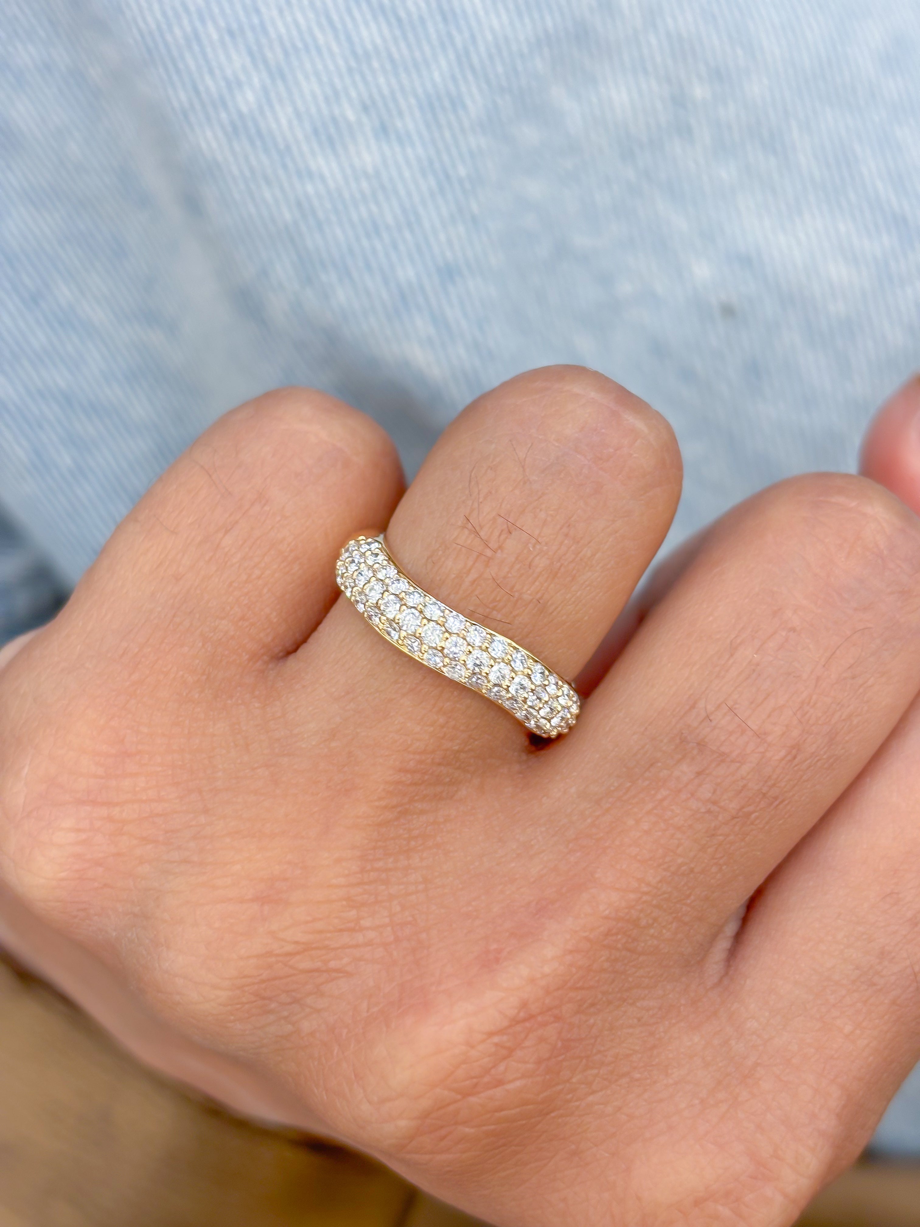 JPRG-3535/9008 Diamond Wave Half Ring | 18K