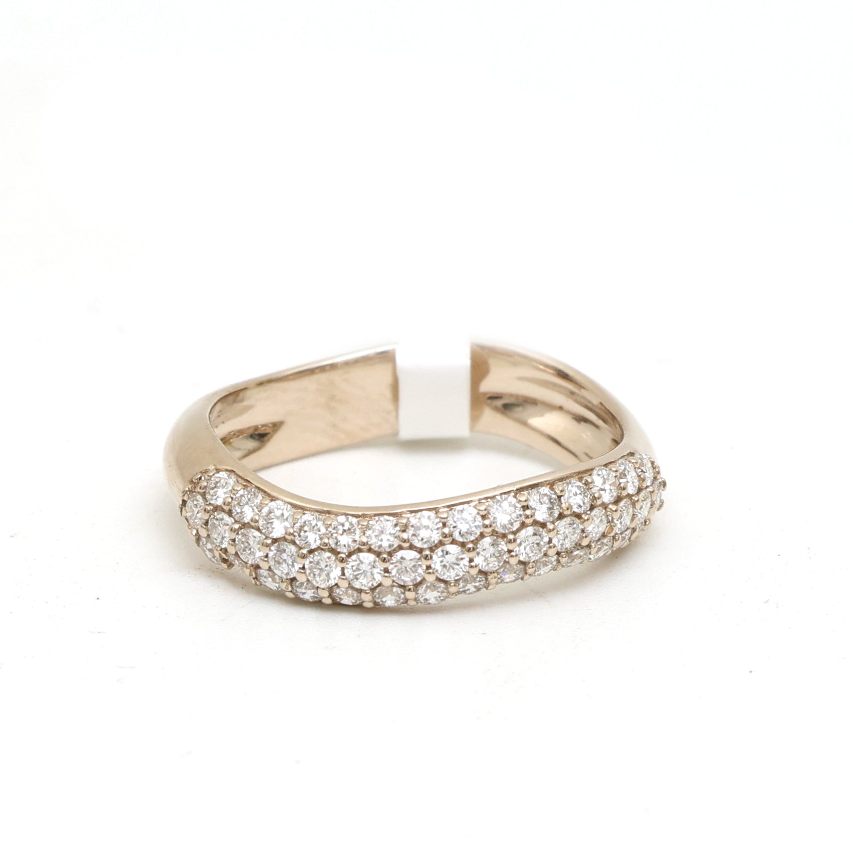 JPRG-3535/9008 Diamond Wave Half Ring | 18K