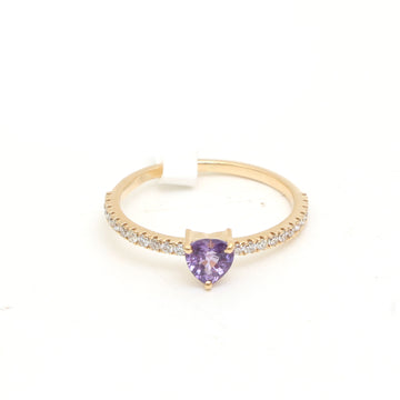 JPRG-3543/9016 Pink Sapphire Diamond Heart Thin Ring | 18K