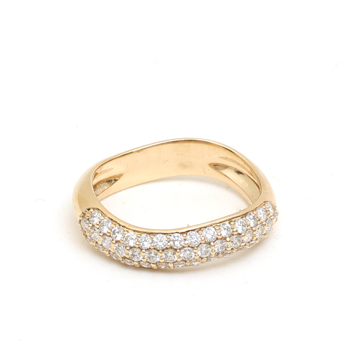 JPRG-3545/9018 Diamond Wave Half Ring | 18K