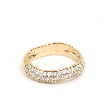 JPRG-3545/9018 Diamond Wave Half Ring | 18K