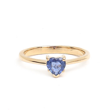 JPRG-3556/9034 Blue Sapphire Heart Thin Ring | 18K