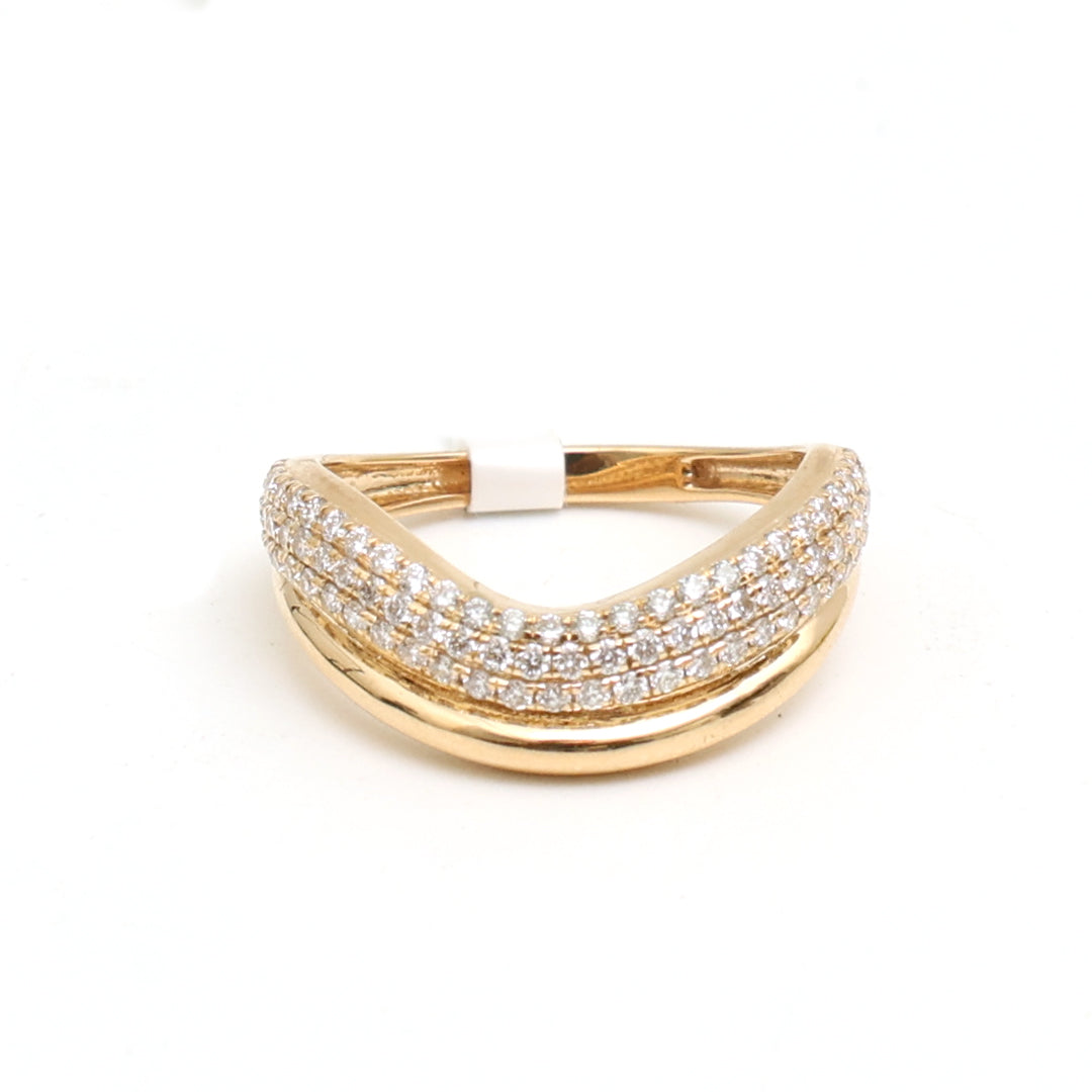 JPRG-3578/9088 Diamond Round Wave Ring | 18K