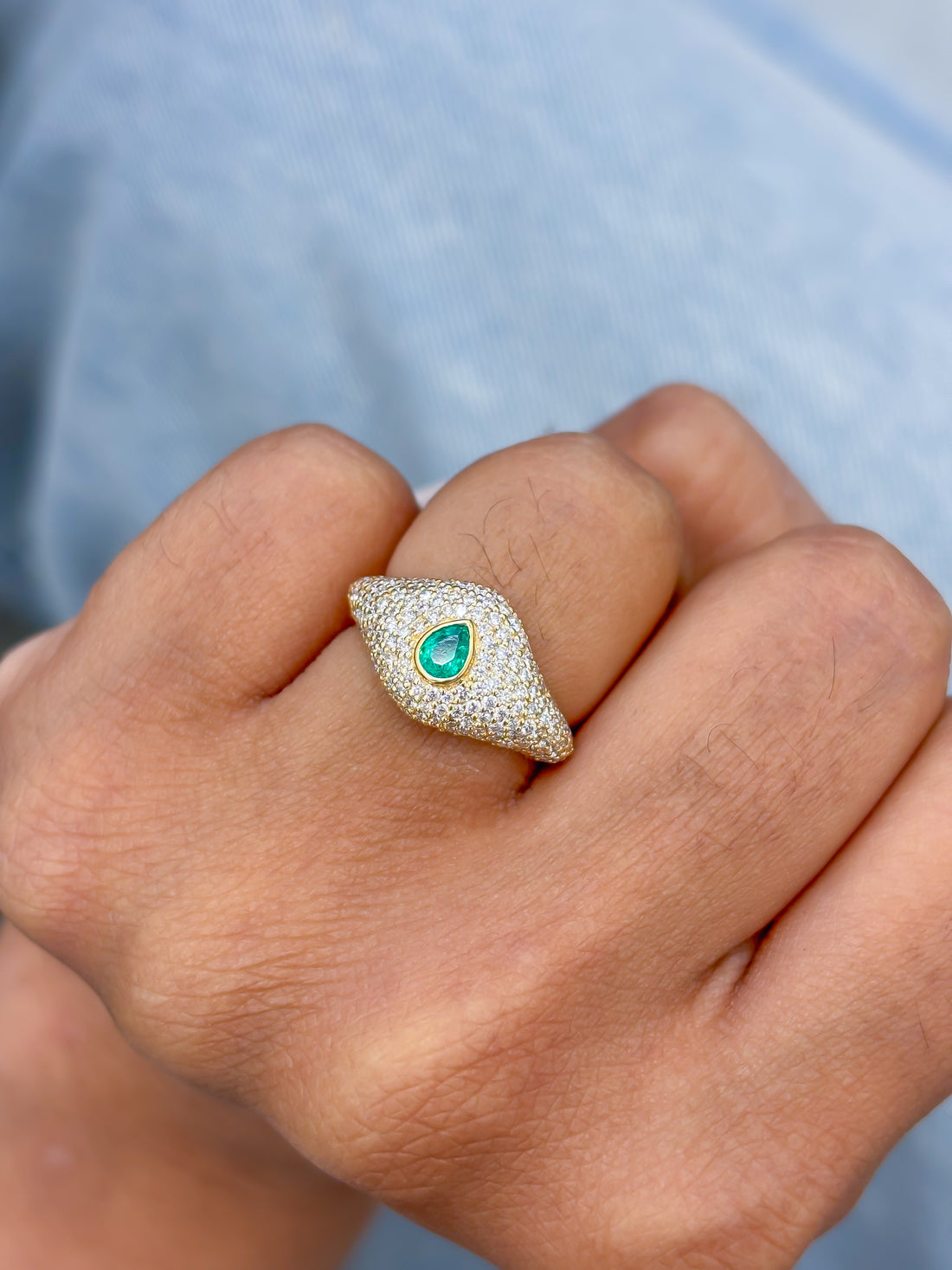 JPRG-3579/9089 Emerald Diamond Ring | 18K