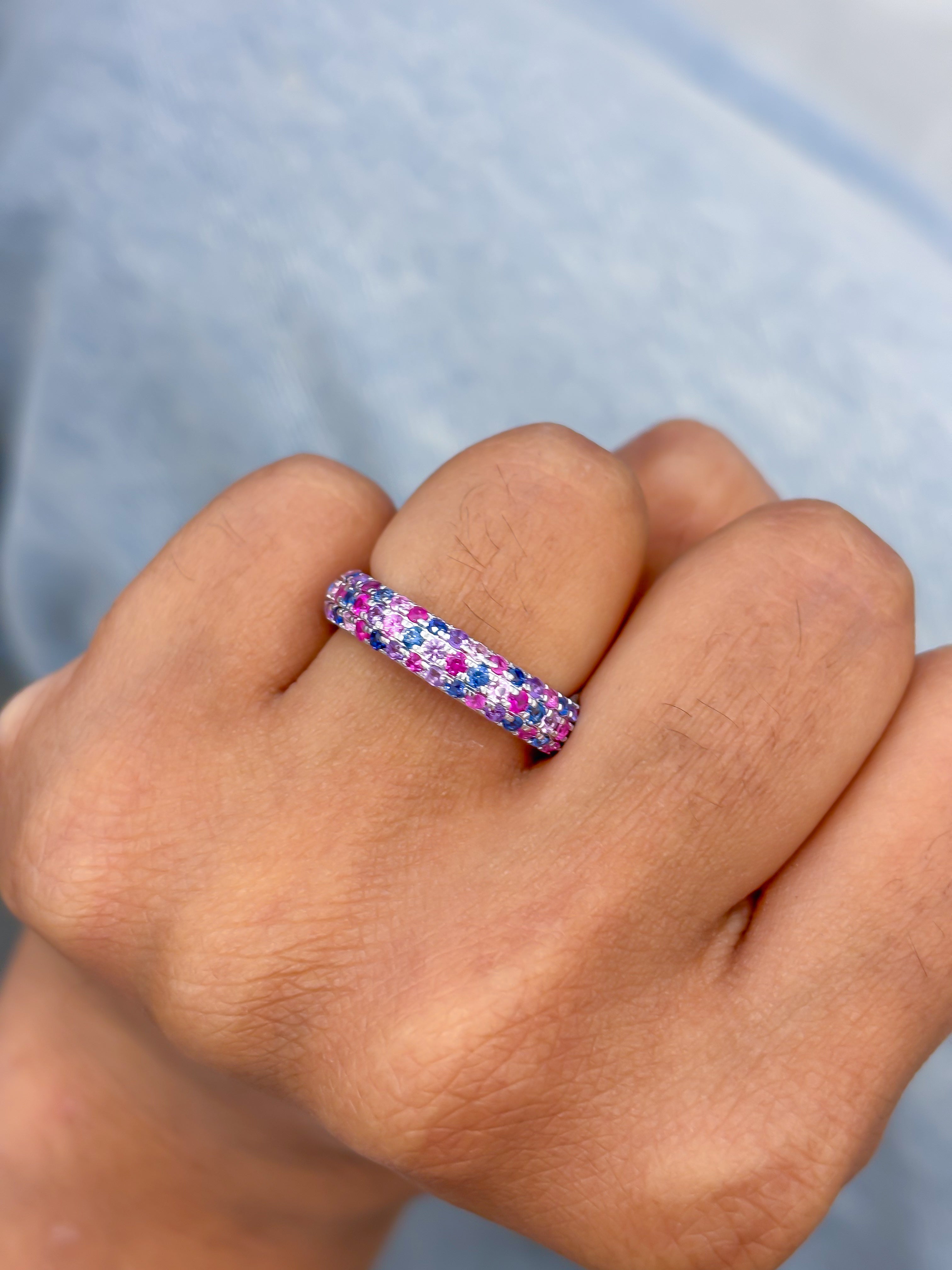 JPRG-3582/9092 Rainbow Sapphire Ring | 14K