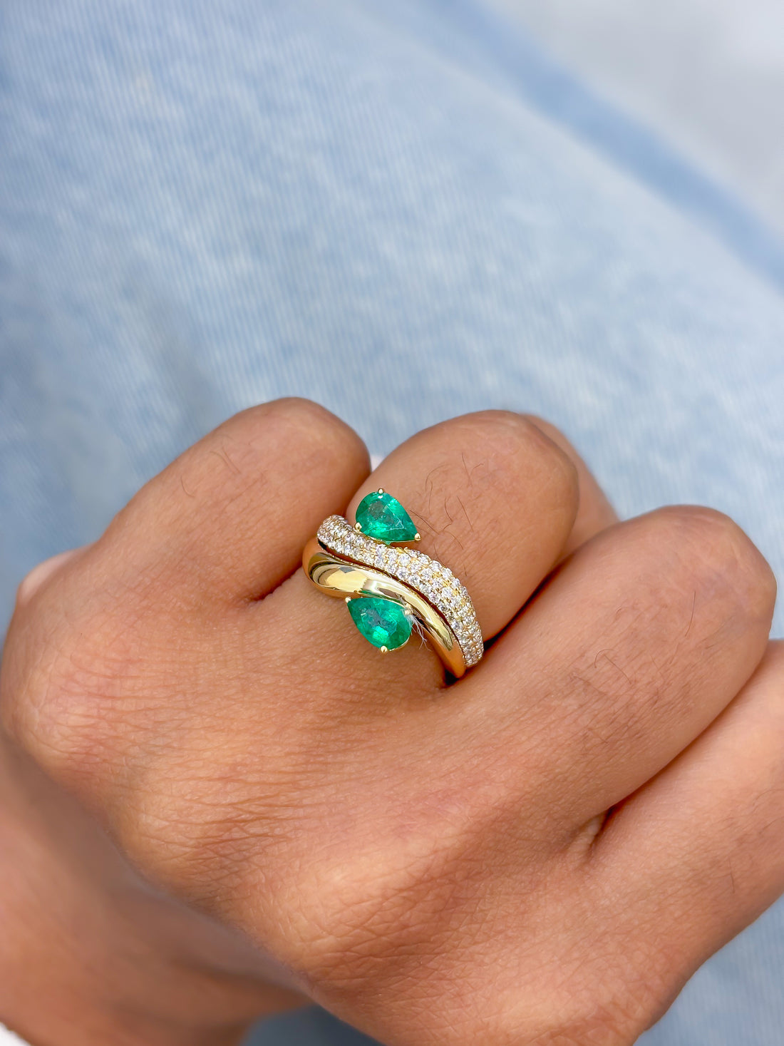 JPRG-3586/9095 Emerald Diamond Ring | 18K