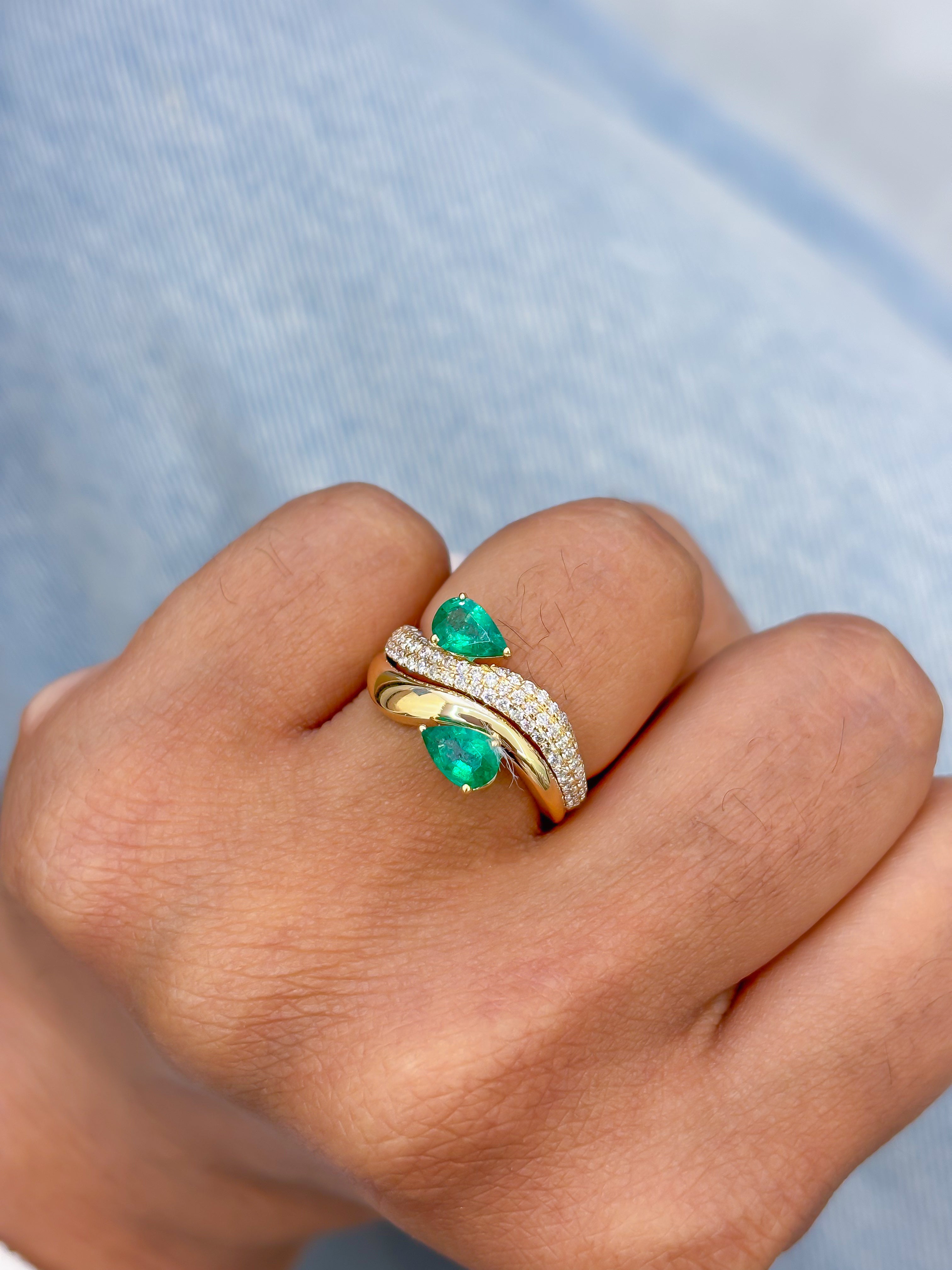 JPRG-3586/9095 Emerald Diamond Ring | 18K