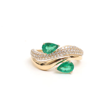 JPRG-3586/9095 Emerald Diamond Ring | 18K