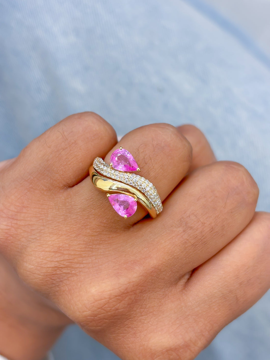 JPRG-3588/9097 Pink Sapphire Diamond Ring | 18K