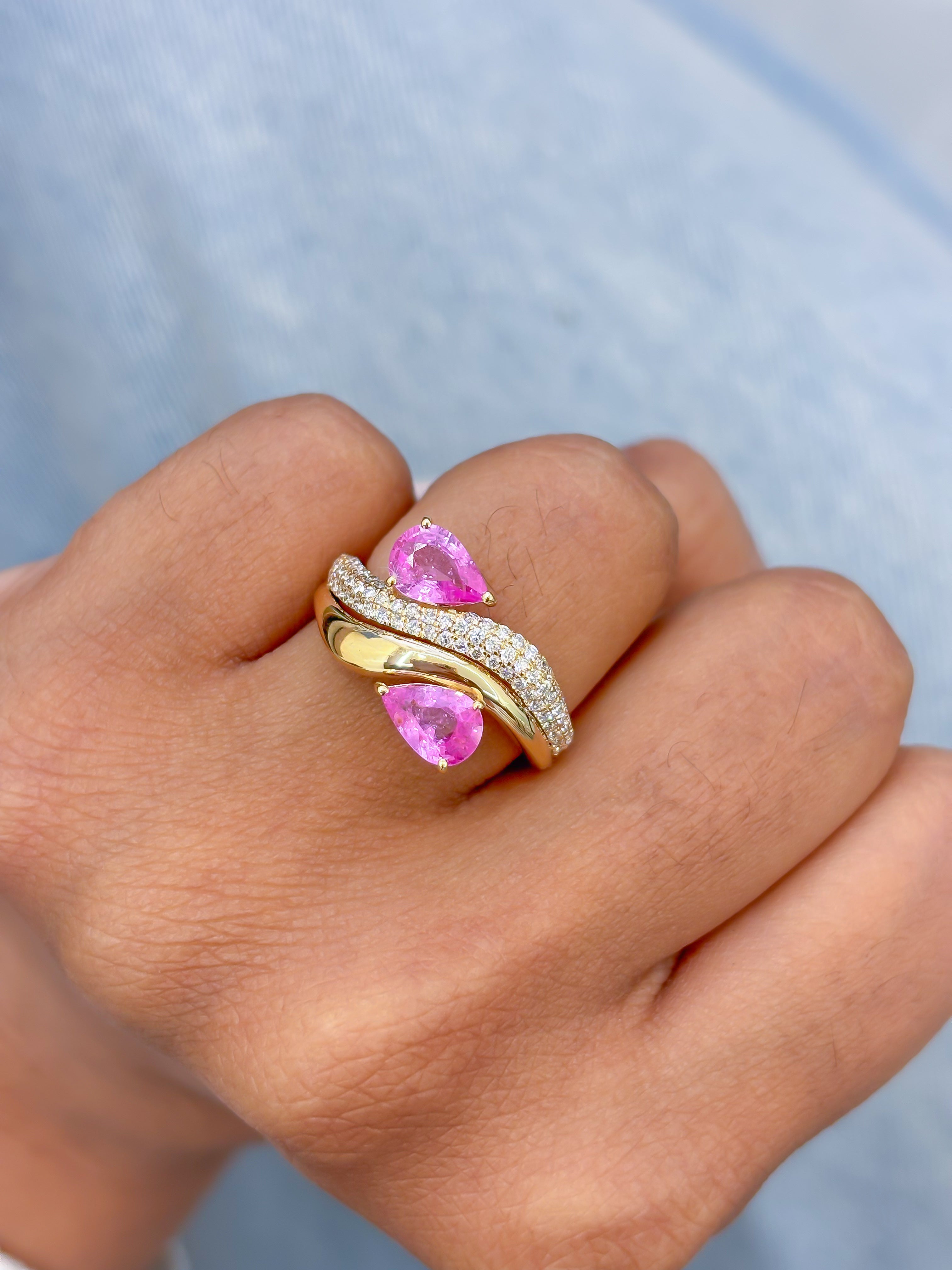 JPRG-3588/9097 Pink Sapphire Diamond Ring | 18K