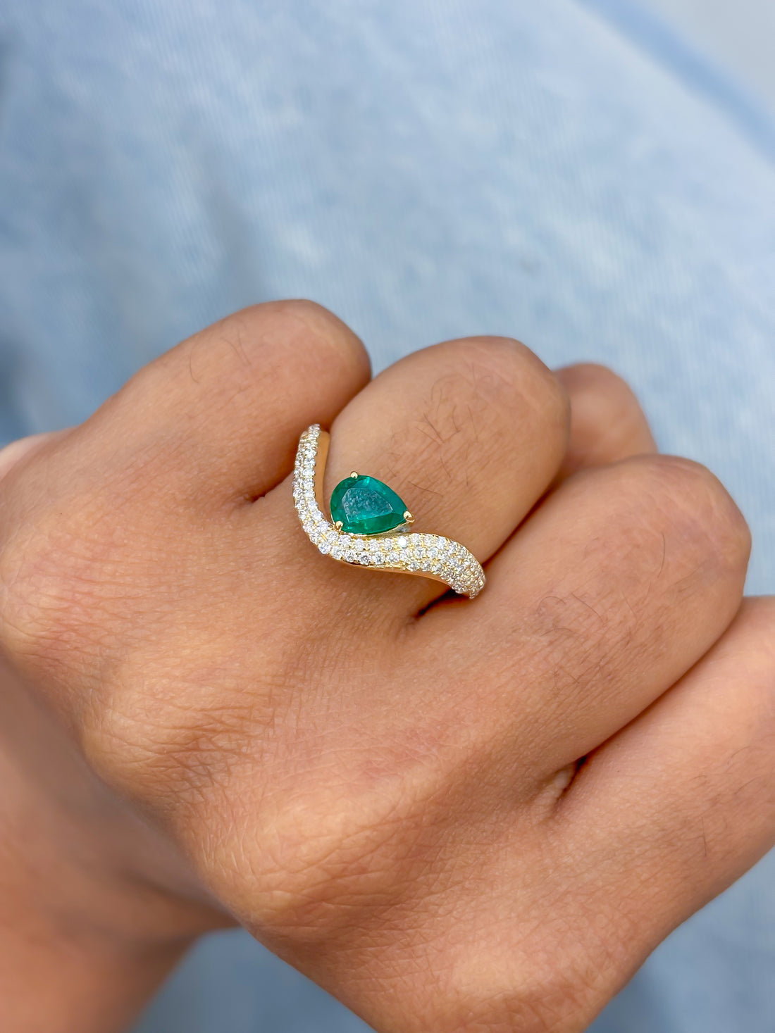 JPRG-3589/9098 Emerald Diamond Ring | 18K