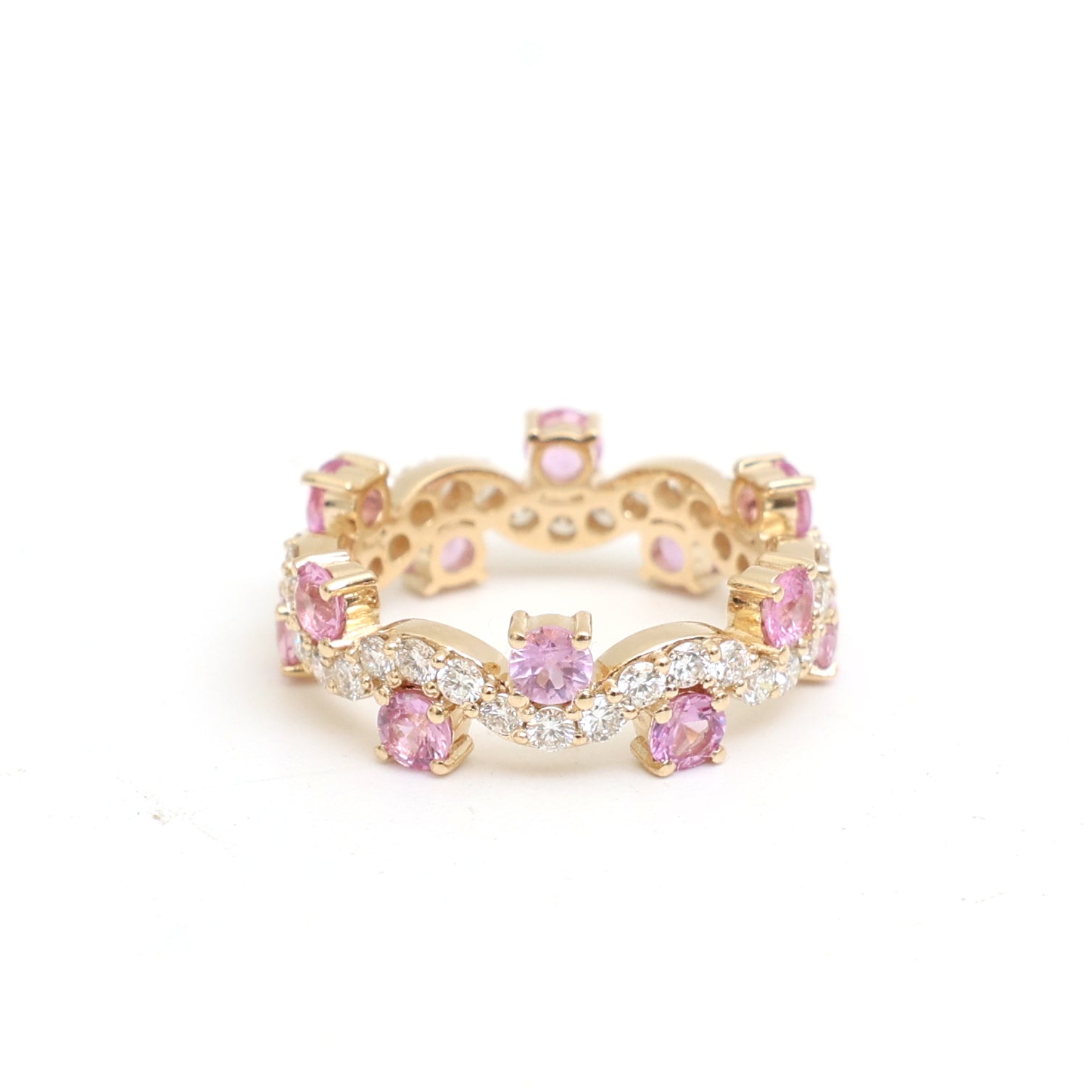 JPRG-3599/9130 Pink Sapphire Diamond Ring | 14K