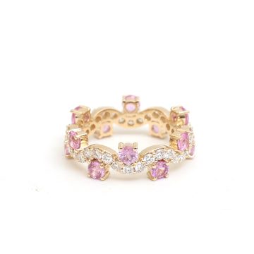 JPRG-3599/9130 Pink Sapphire Diamond Ring | 14K