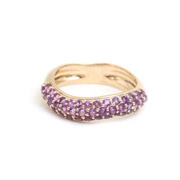 JPRG-3609/9140 Amethyst Wave Half Ring | 14K