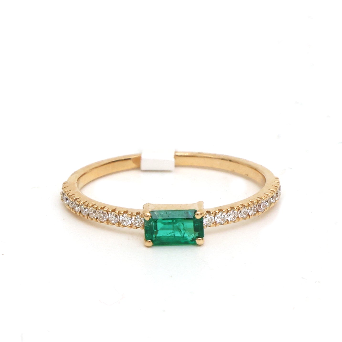 JPRG-3614/9154 Emerald Diamond Octagon Thin Ring | 18K