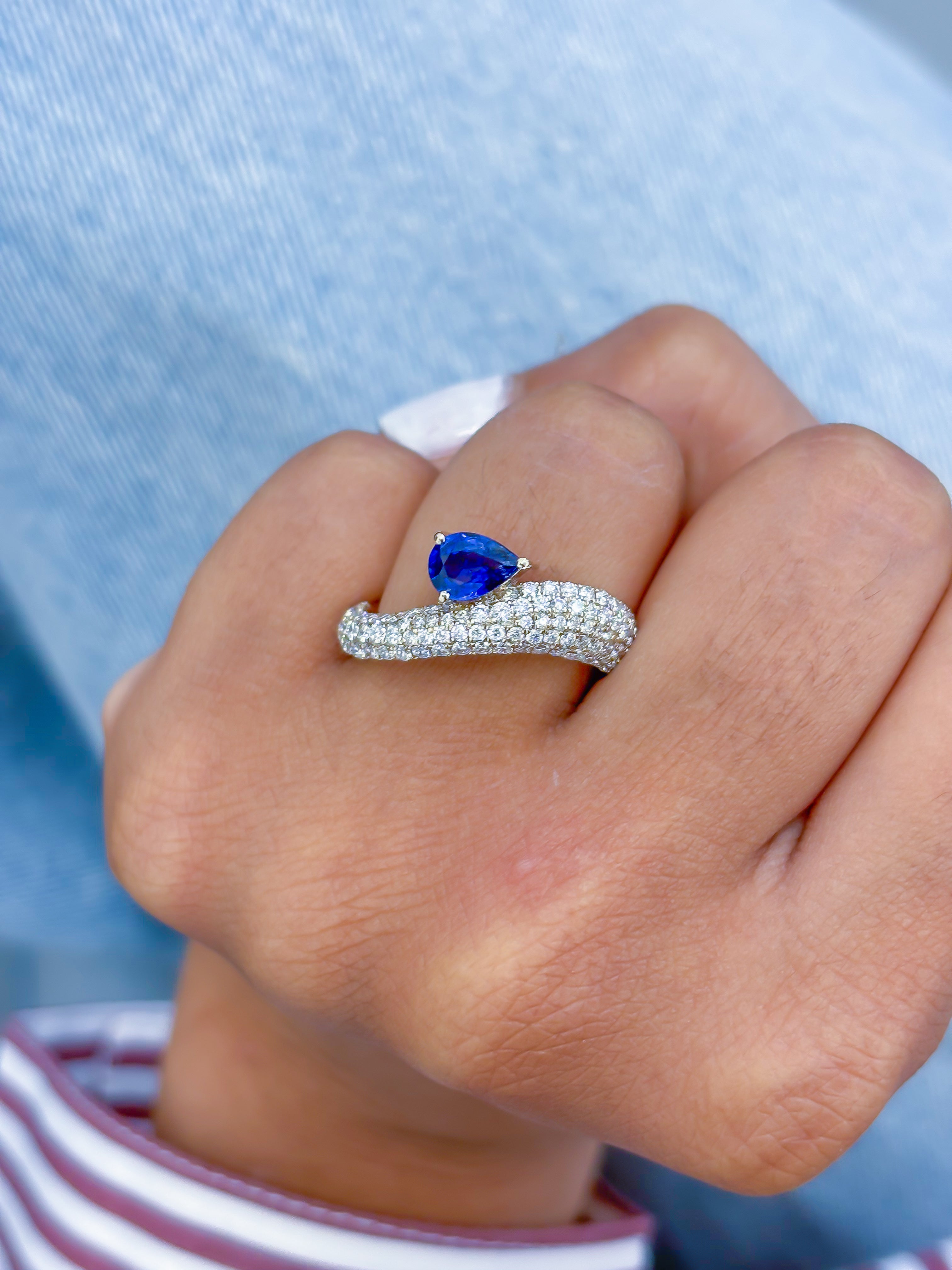 JPRG-3622/9162 Blue Sapphire Diamond Ring | 18K