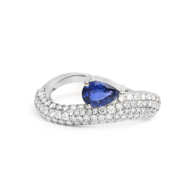 JPRG-3622/9162 Blue Sapphire Diamond Ring | 18K
