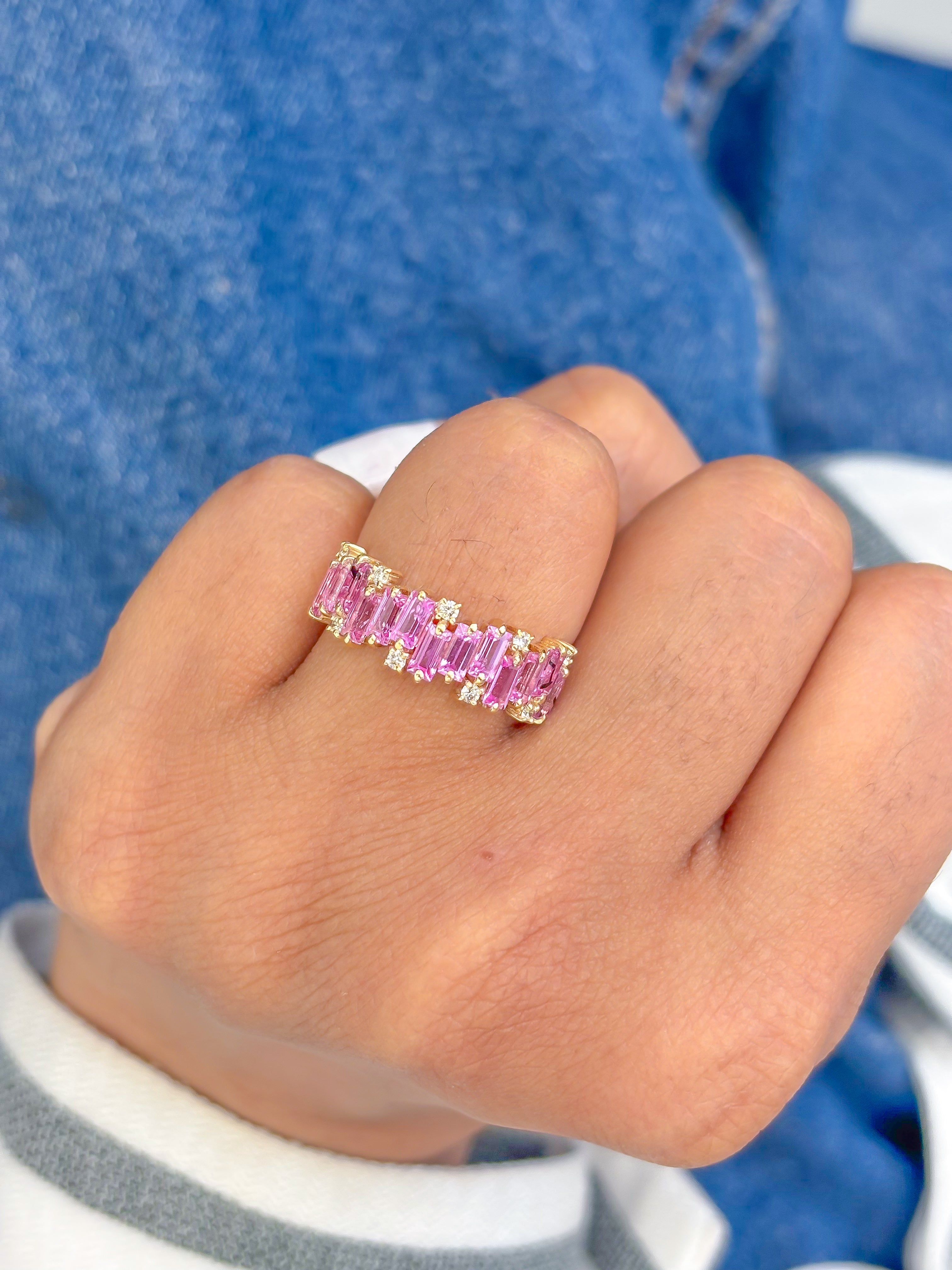 JPRG-3637/9177 Pink Sapphire Diamond Ring | 14K