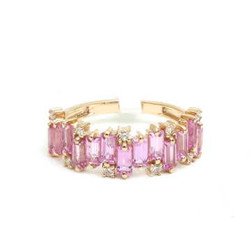 JPRG-3637/9177 Pink Sapphire Diamond Ring | 14K