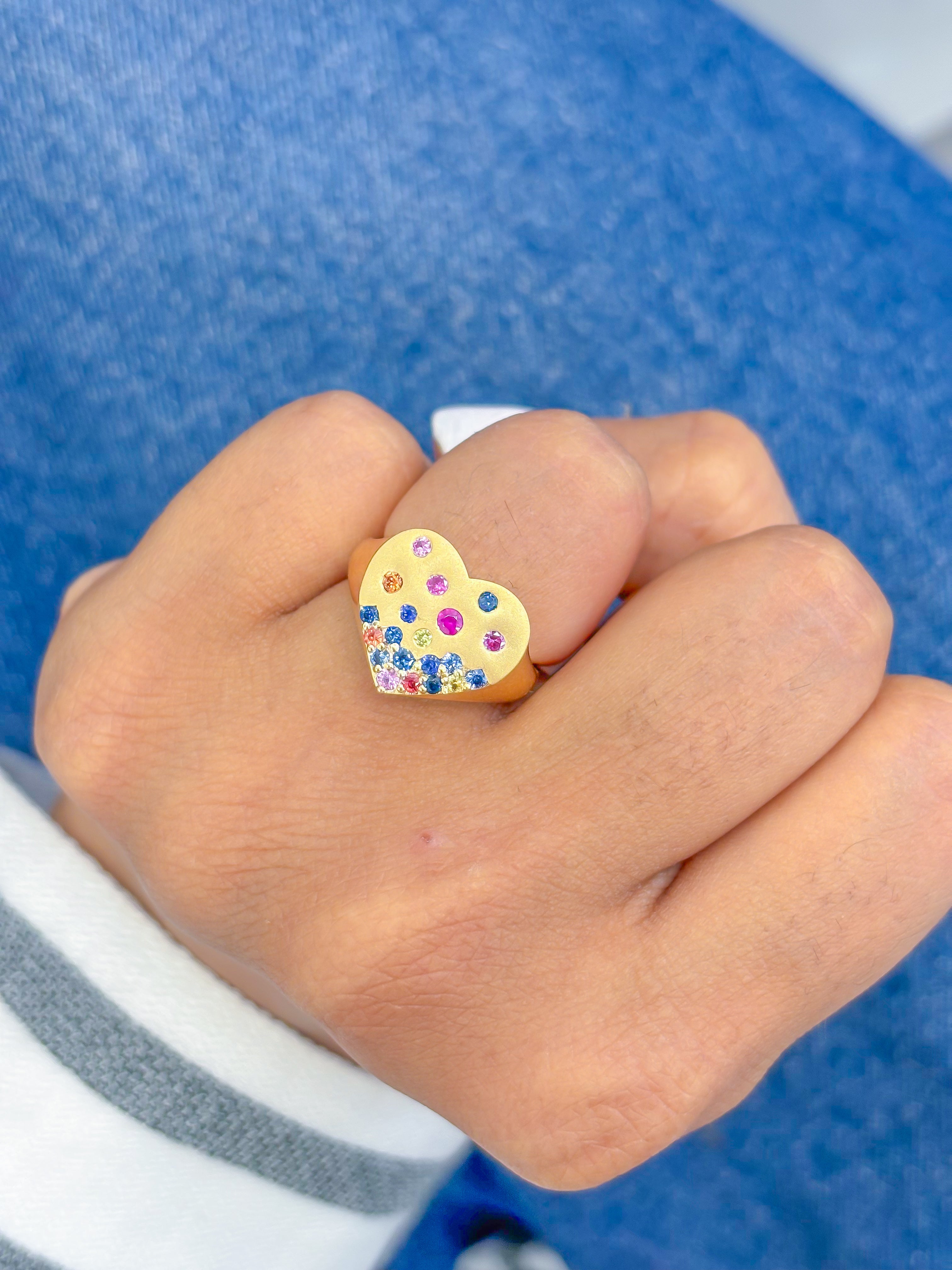 JPRG-3655/9243 Rainbow Sapphire Ring | 14K