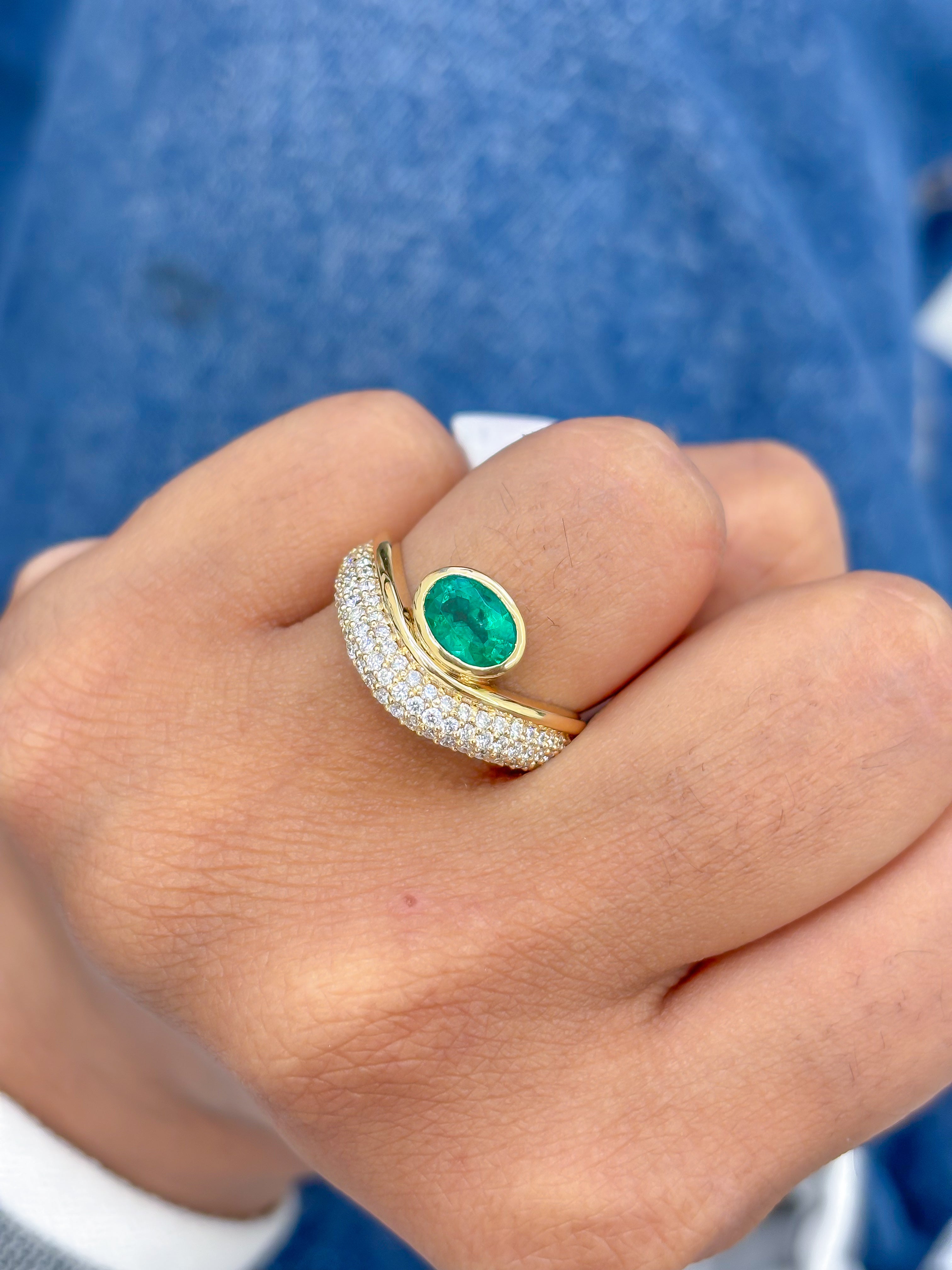 JPRG-3691/9279 Emerald Diamond Ring | 18K