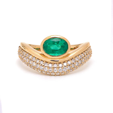 JPRG-3691/9279 Emerald Diamond Ring | 18K