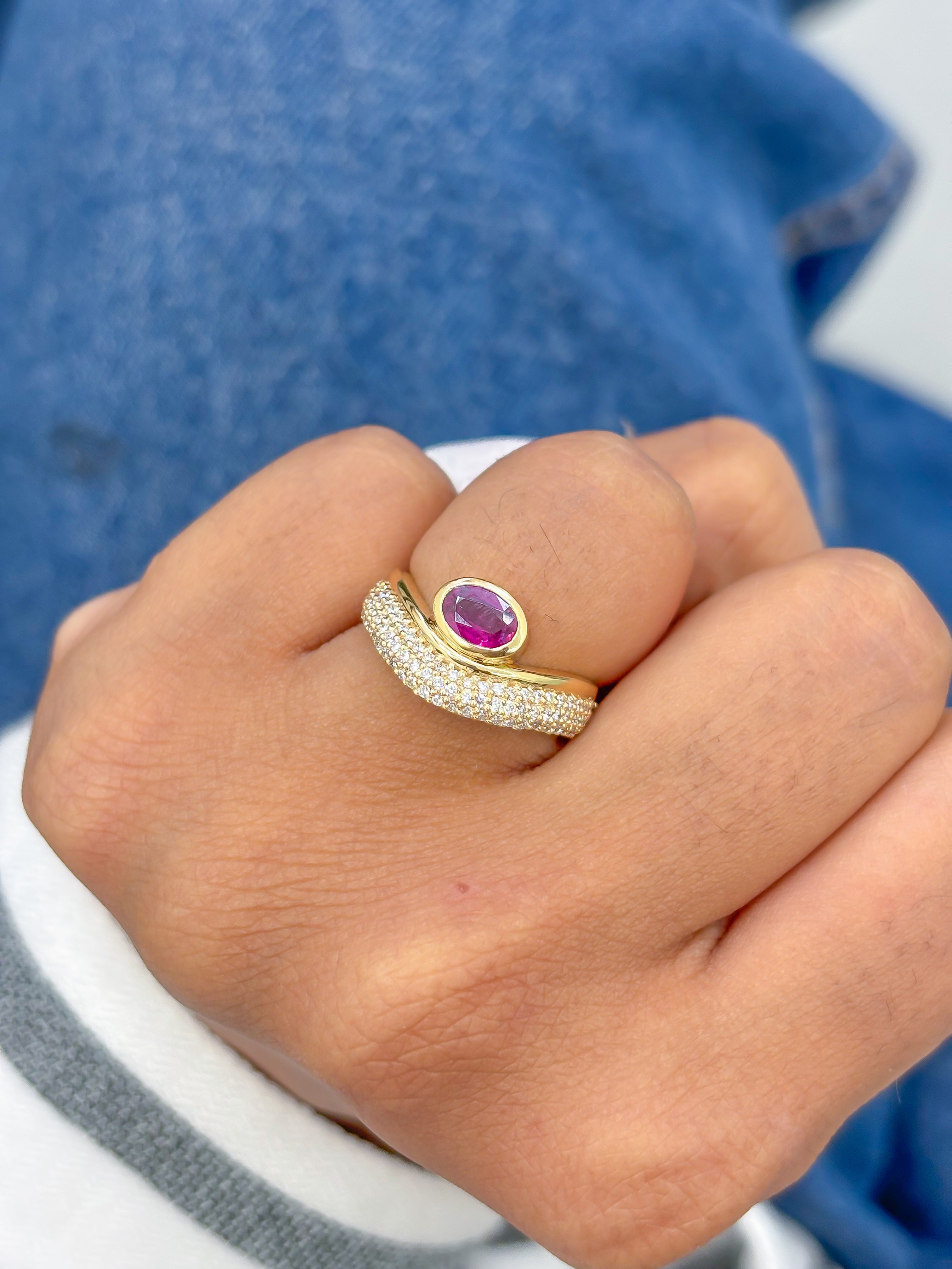 JPRG-3692/9280 Ruby Diamond Ring | 18K