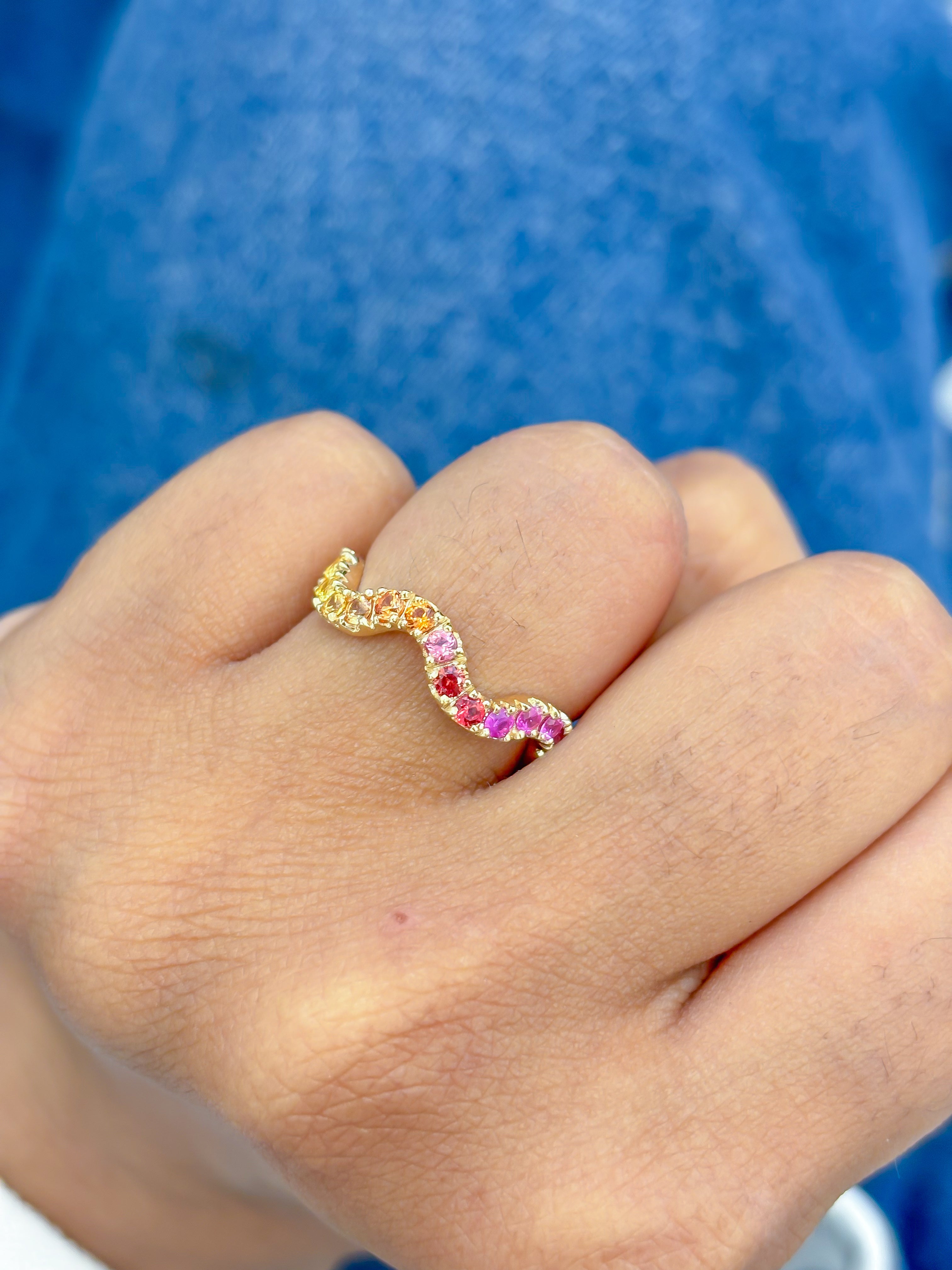 JPRG-3694/9282 Rainbow Sapphire Ring | 14K