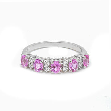 JPRG-3695/9283 Pink Sapphire Diamond Ring | 18K